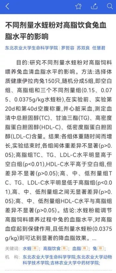 水蛭素、血脂高、血脂異常